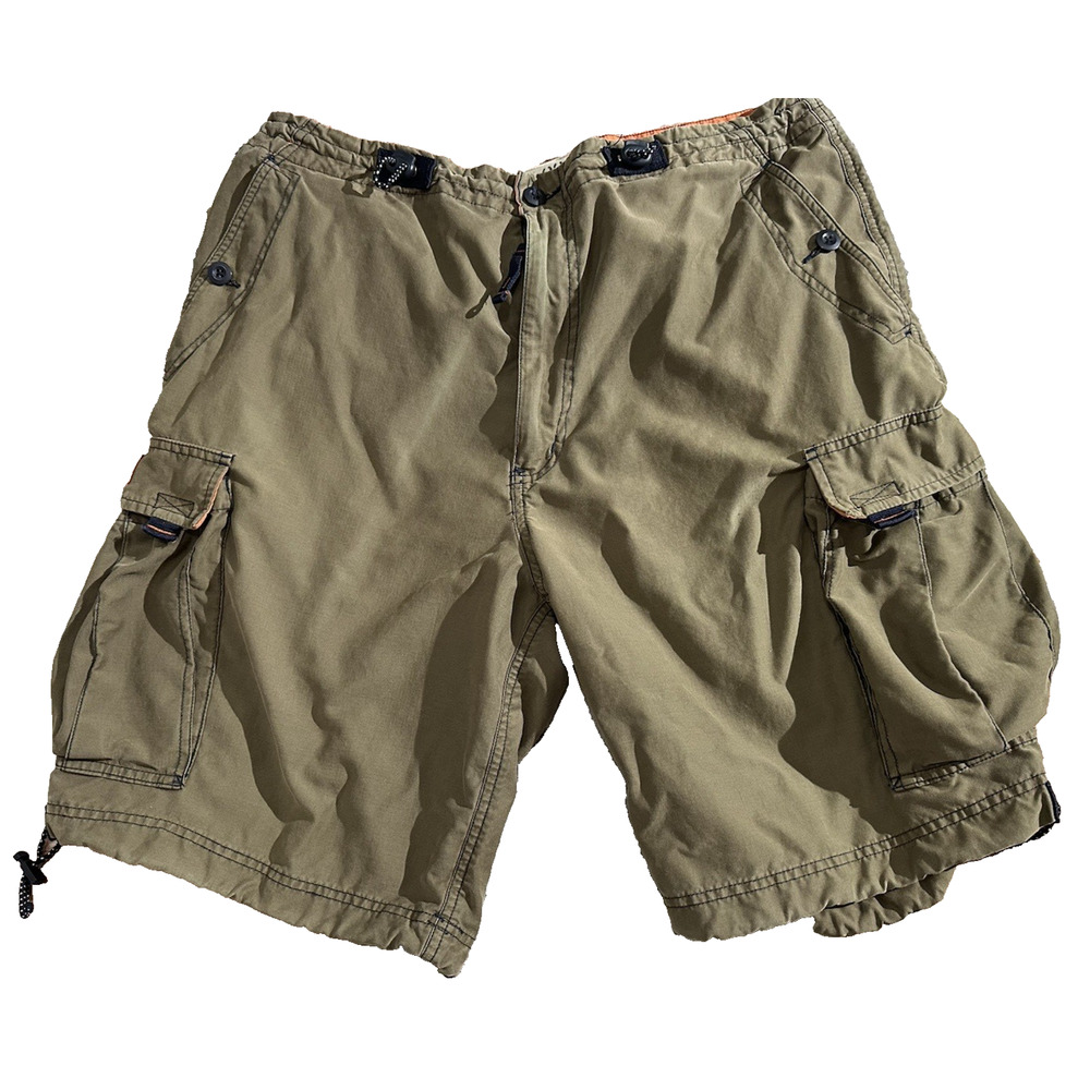 Abercrombie Fitch Cargo Shorts Men Lg Y2K Paratrooper Skater Army Fatigue Grunge